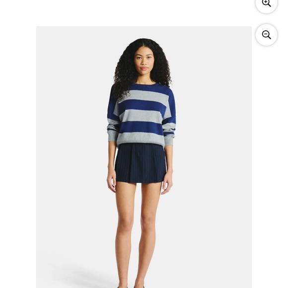 No Boundaries Sweaters - No Boundaries Blue and Gray Striped Sweater